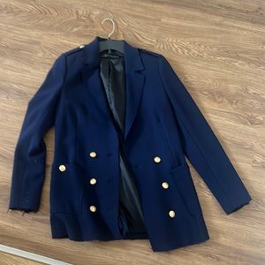 Zara Navy Blazer with Gold Buttons